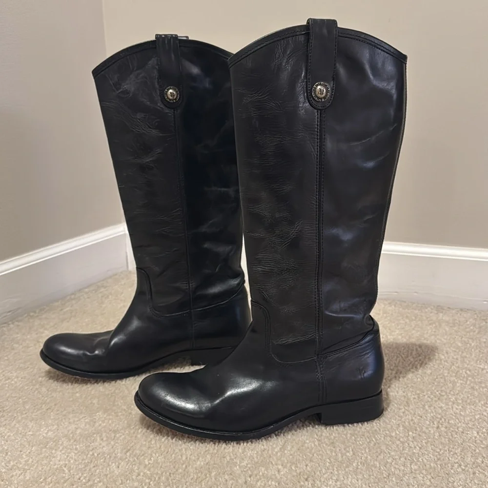 Black Frye Melissa Button in Black Size 9 - Picture 2 of 4